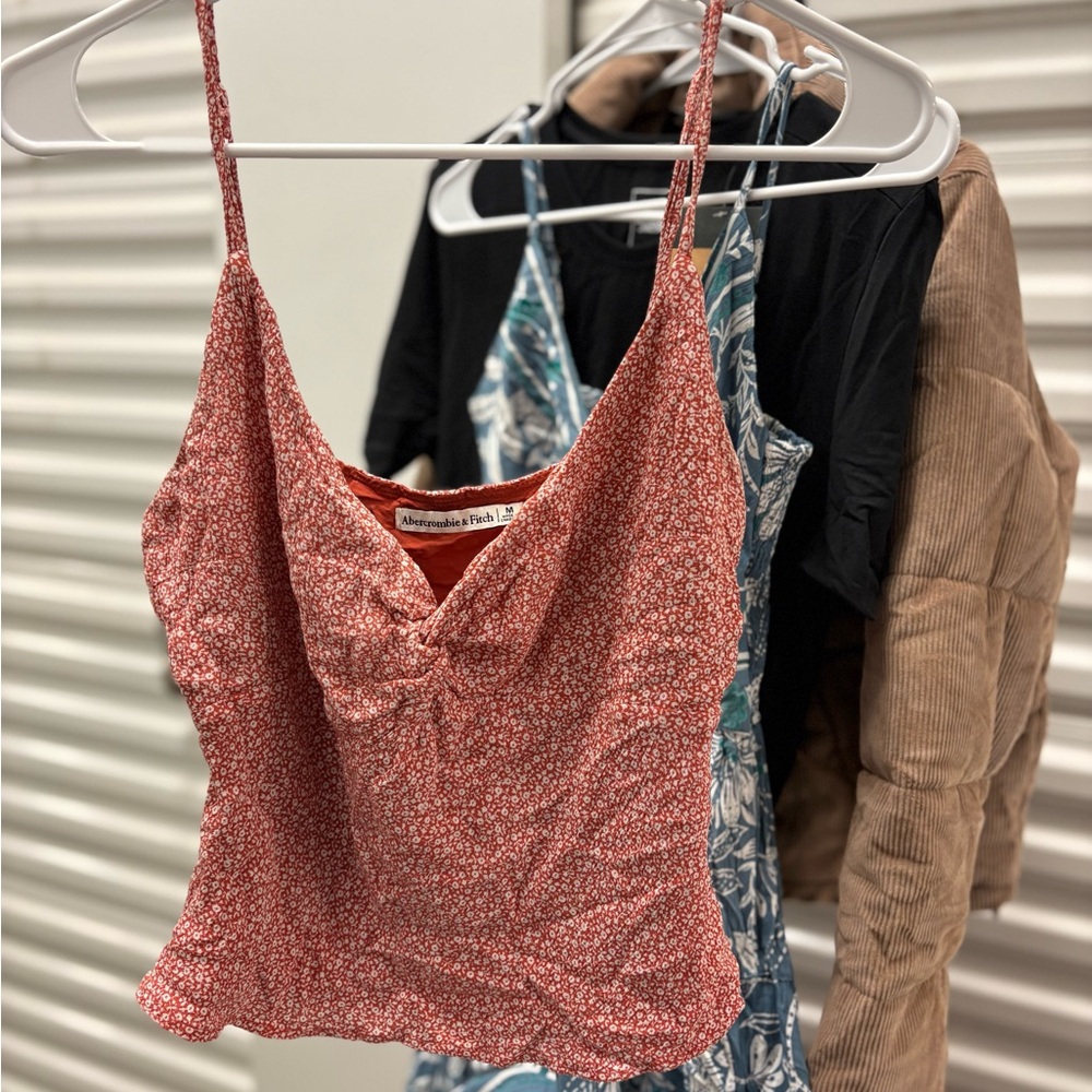 Abercrombie & Fitch Red Patterned Camisole